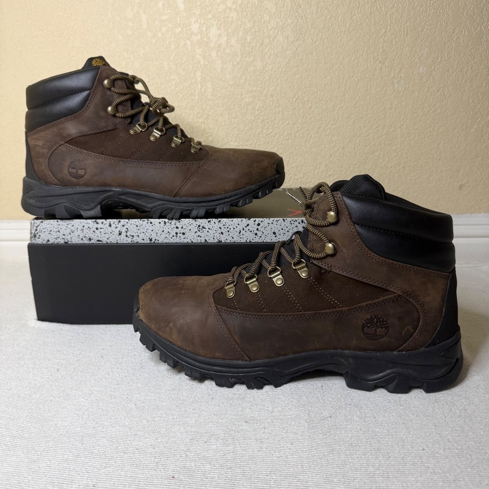 Timberland White Ledge Hiking Boots Men 12 Brown Waterproof Leather 9810R